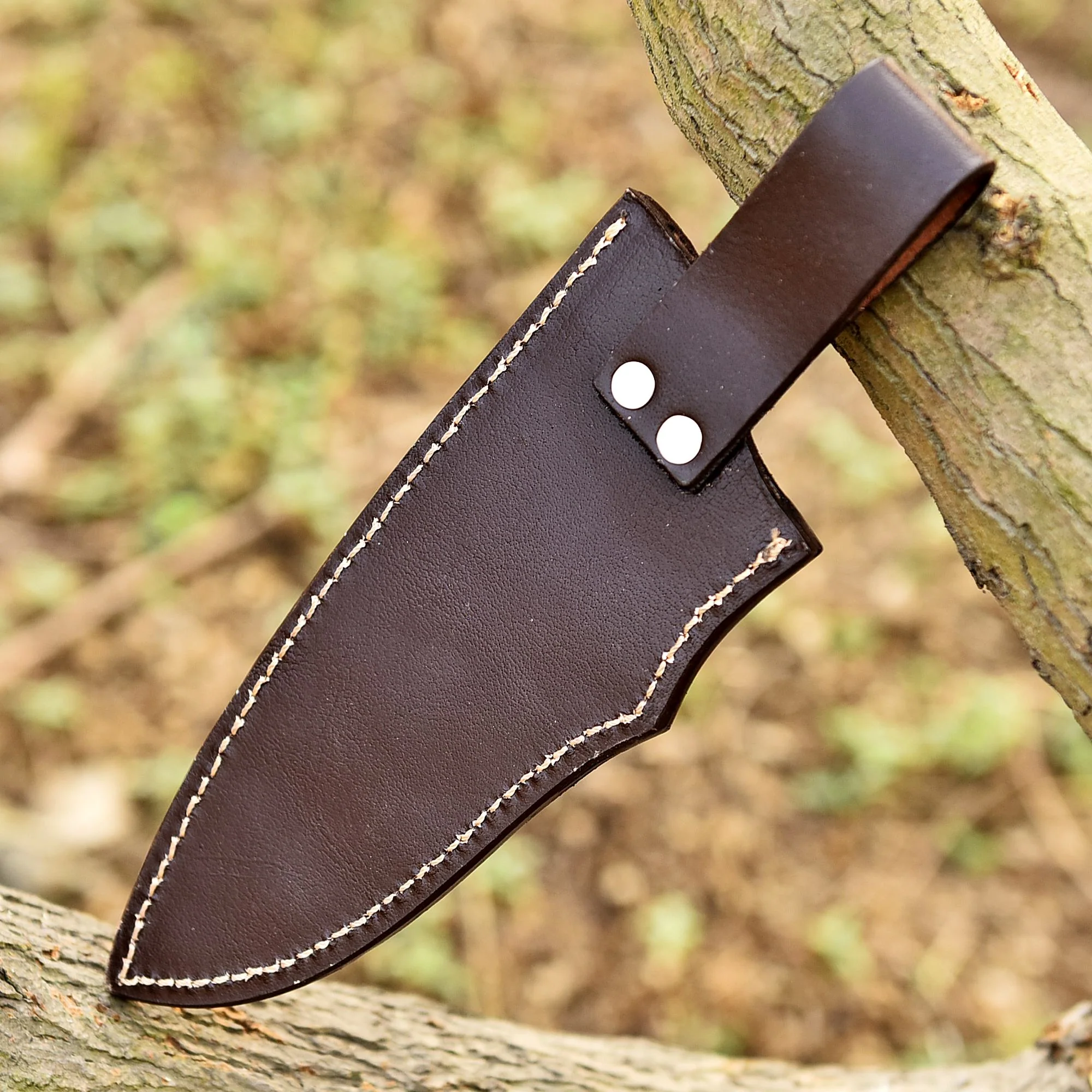 Handmade Leather Knife Sheath Fix Blade Knife Holster - Hand Engraved - Image 3