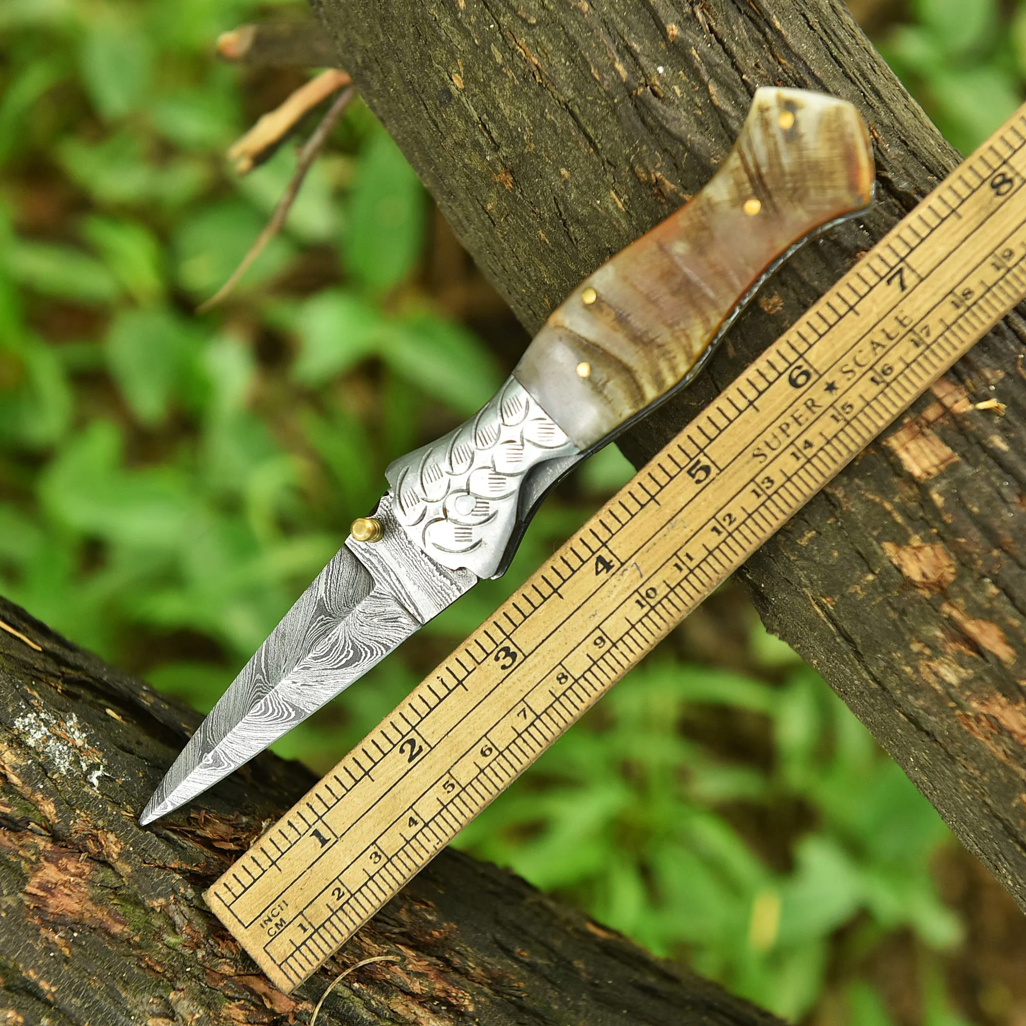 Handmade Outdoor Folding Double Edge Blade Dagger Outdoor Camping Knife - Image 5