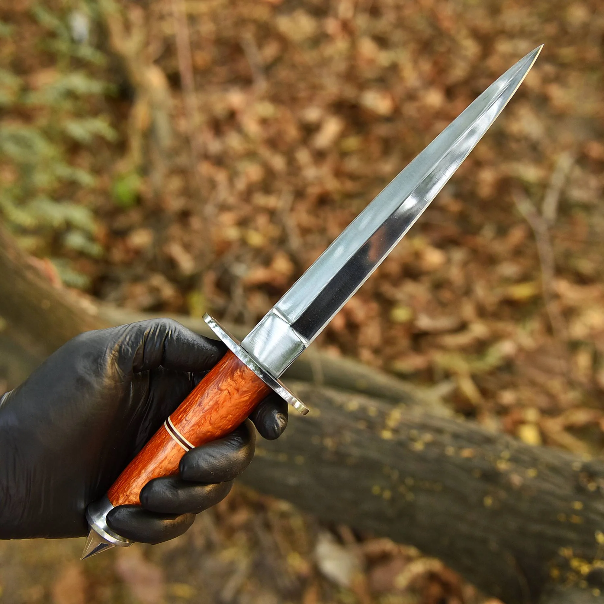 Heavy Duty Double Edge Carbon Steel High Polish Dagger Knife Resin Handle - Image 8