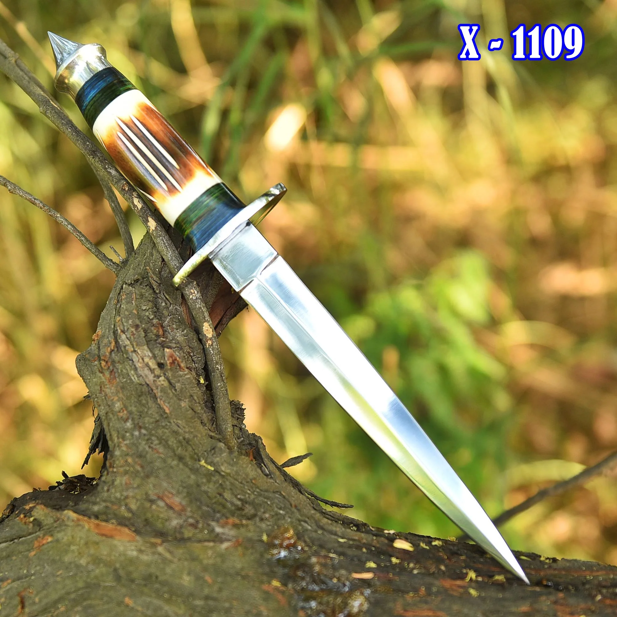 Luxury Custom Forged Hunting Carbon Steel Double Edge Dagger Stage Handle - Image 2