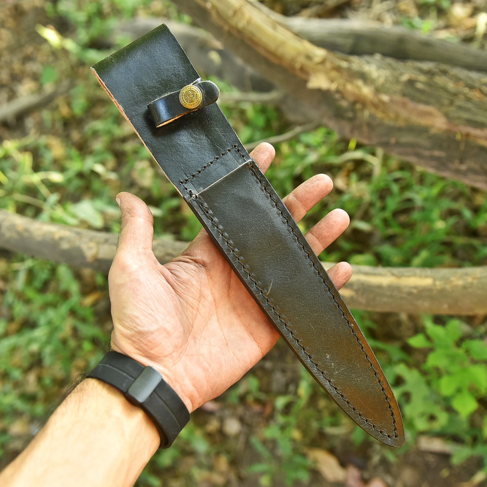 Premium Build Tactical Double Edge Blade Knife Leather Buffalo Sheath - Image 3