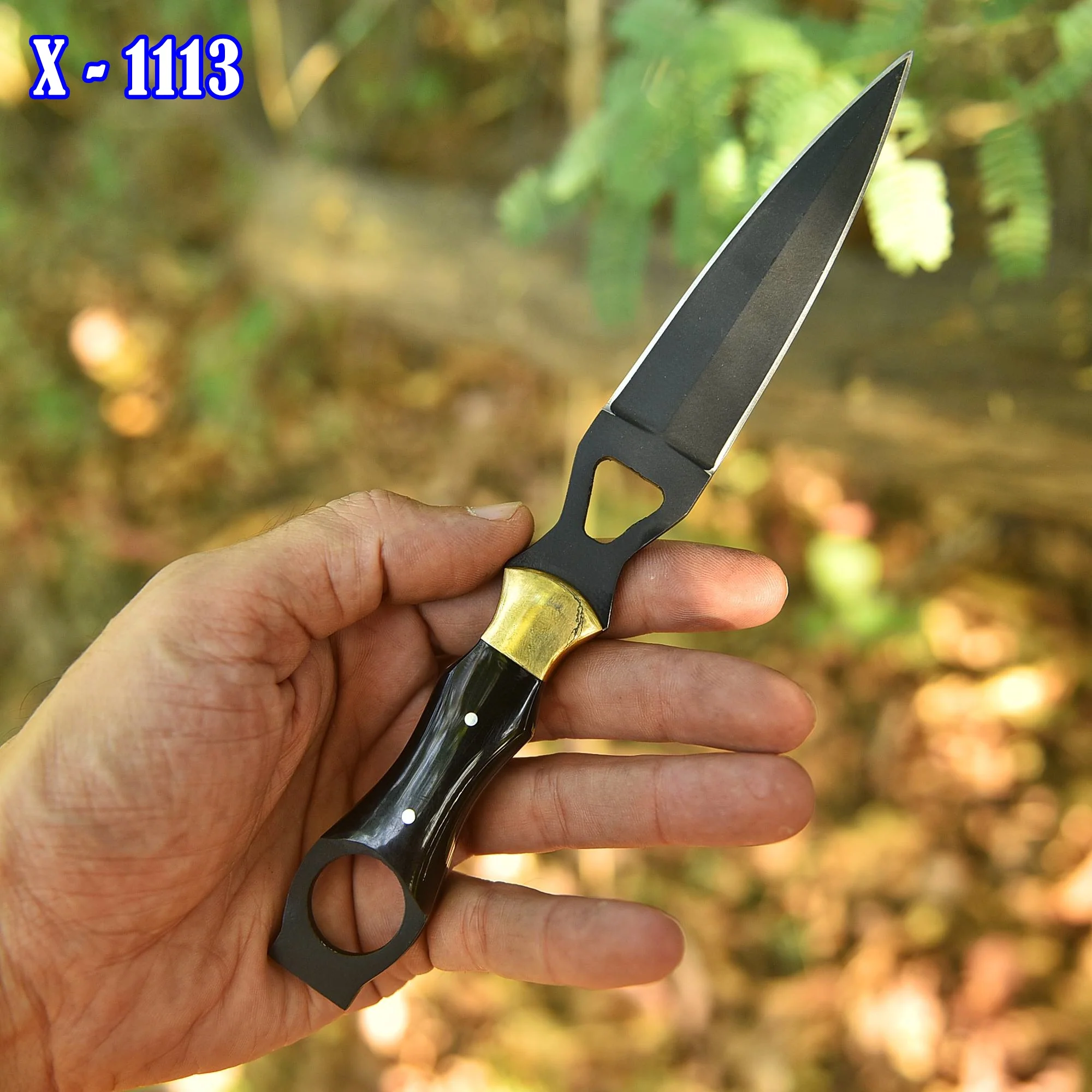 Premium Elite Handmade Outdoor Double Edge Powder Coat Blade Dagger - Image 3