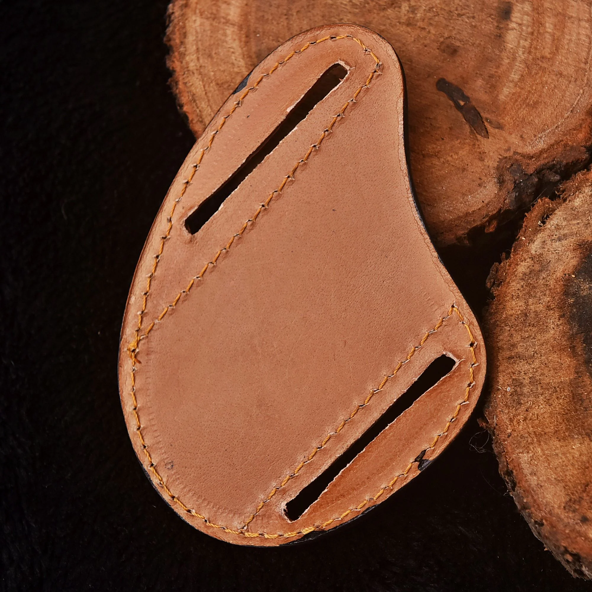 Premium Hand Stitched Floral Pattern Leather Folding Knife Sheath - Image 4