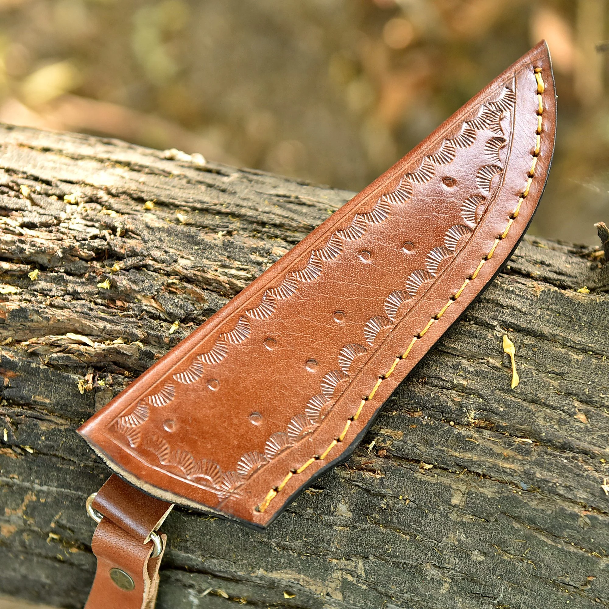 Professional Grade Hand Stitched Fix Blade Knife Genuine Leather Sheath - Image 2