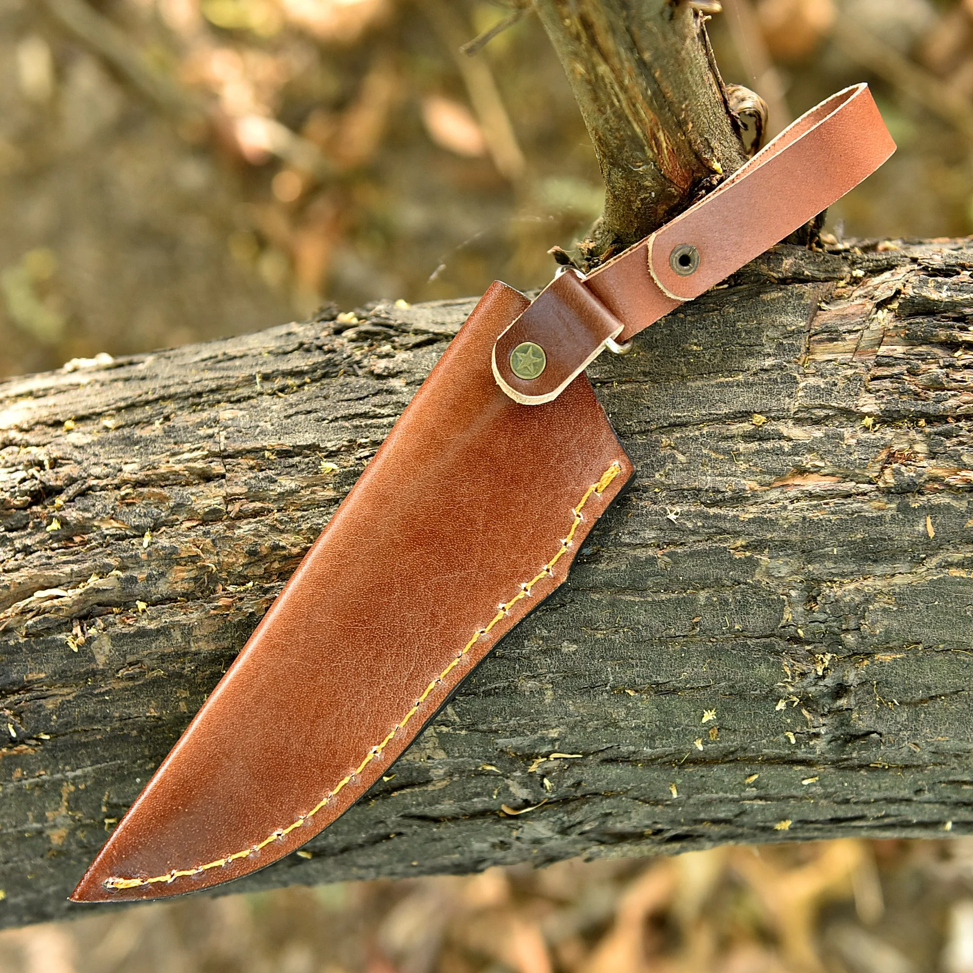 Professional Grade Hand Stitched Fix Blade Knife Genuine Leather Sheath - Image 3