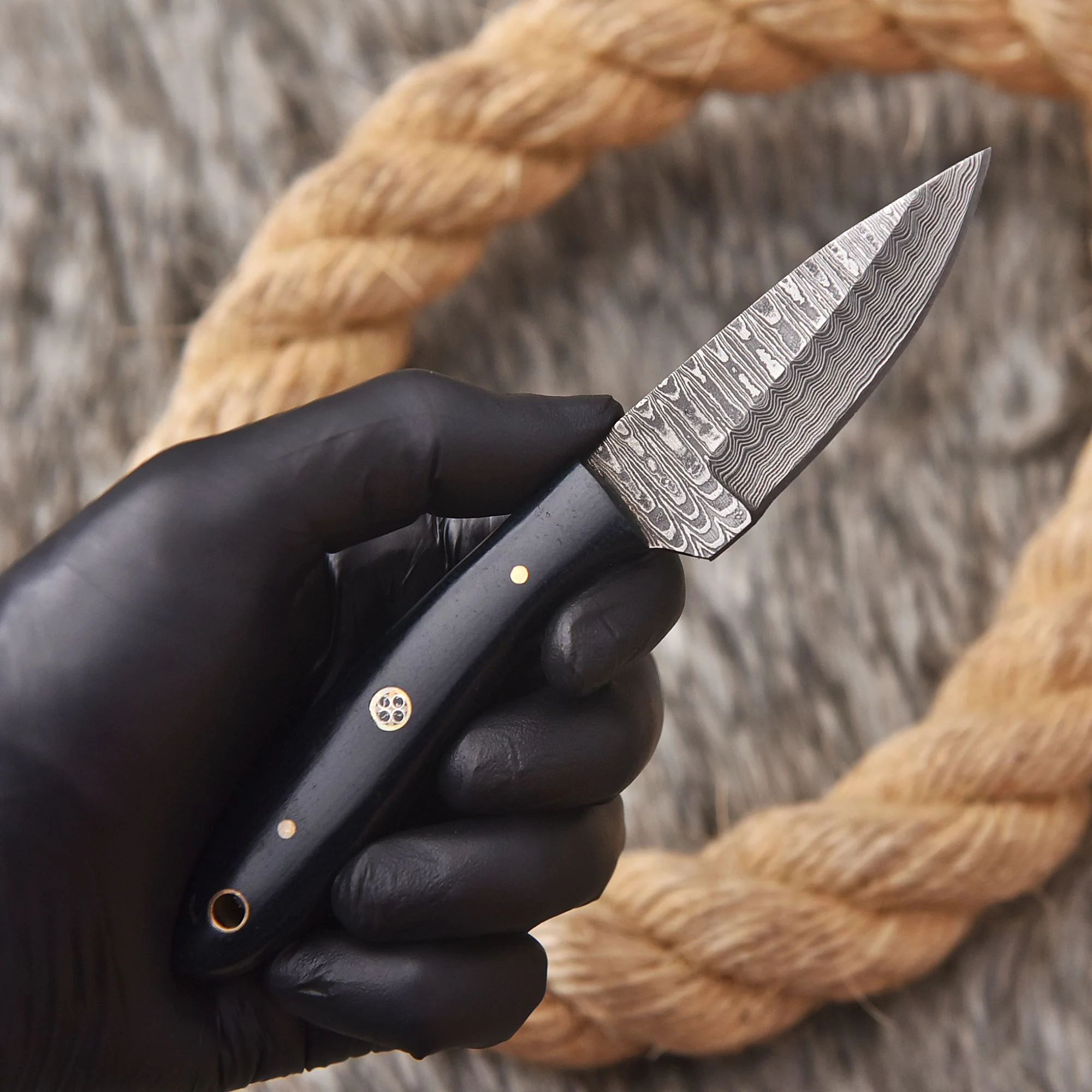 Tactical Handmade Damascus Steel Skinner Knife Micarta Handle Full Tang - Image 3