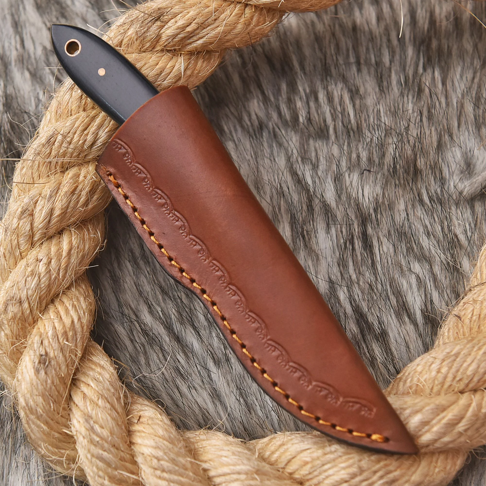 Tactical Handmade Damascus Steel Skinner Knife Micarta Handle Full Tang - Image 5