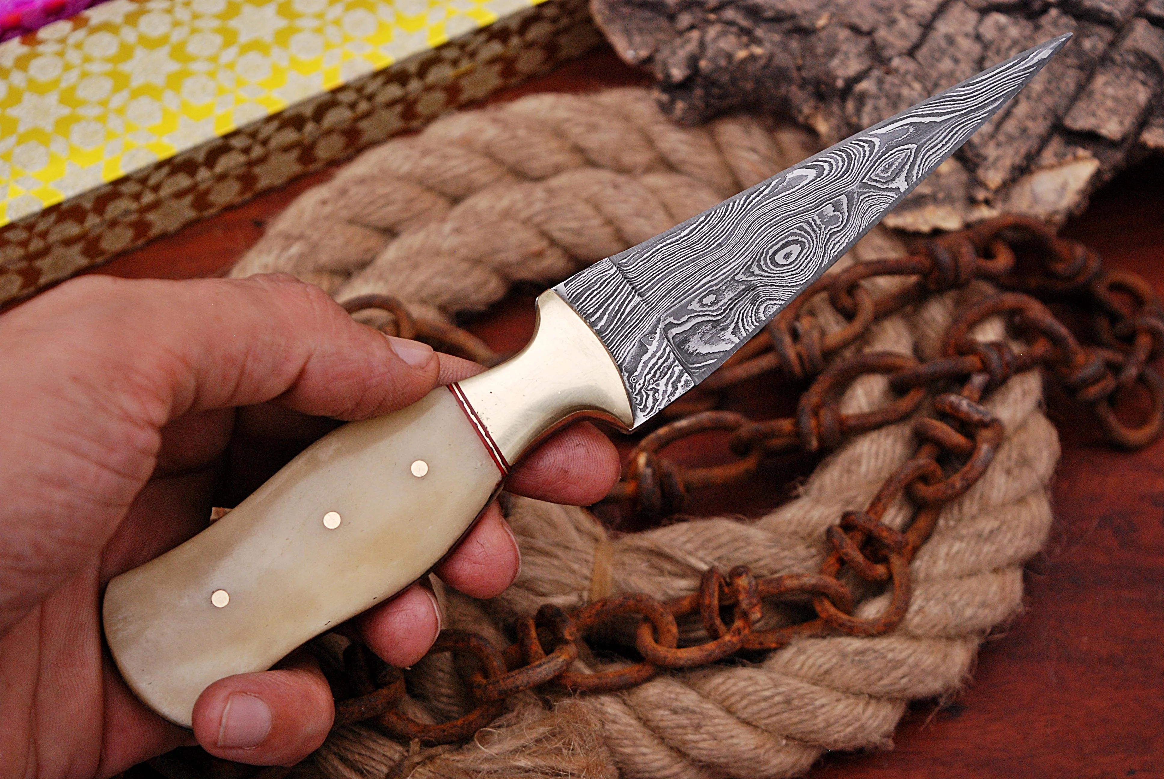 Vintage Design British Army WW2 Fixed Blade Knife with Leather Sheath Collectible Knives - Image 8